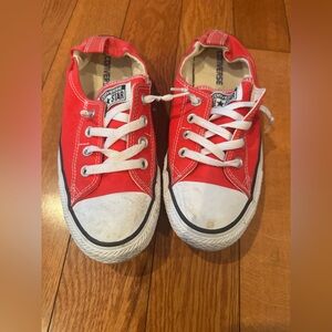 Converse Chuck Taylor All Star Low Top Red Canvas Sneakers Lace Up Unisex